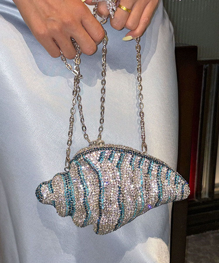 Luxury Blue Conch Shell Zircon Sparkling Versatile Evening Bag