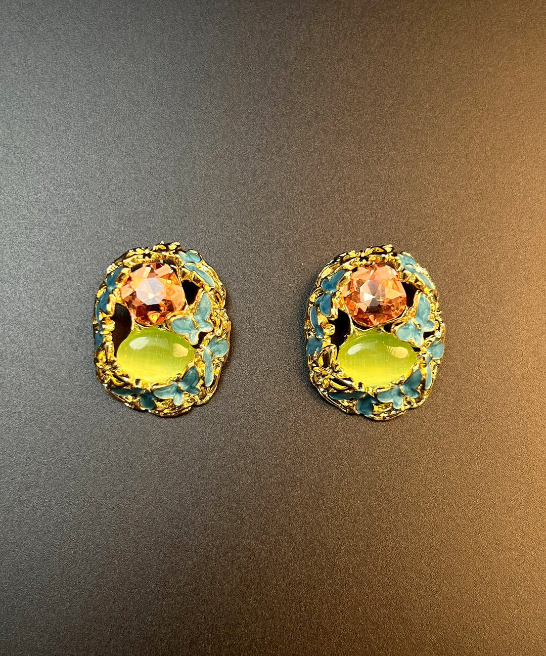 Modern Alloy Crystal Butterfly Stud Earrings