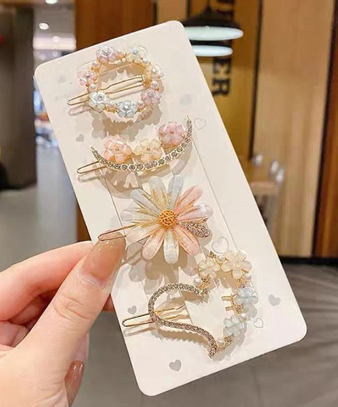 Modern Alloy Zircon Floral Four-Piece Set Hairpin