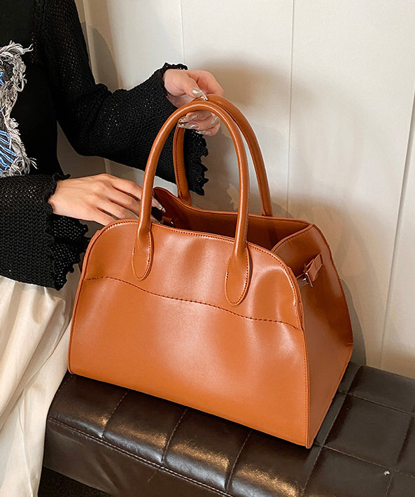 Modern Black Large Capacity Faux Leather Tote Handbag