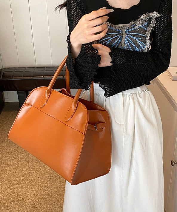 Modern Black Large Capacity Faux Leather Tote Handbag