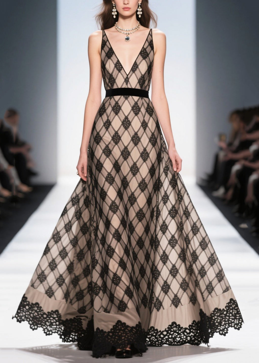 Modern Black Print Exra Large Hem Chiffon Vestidos Dresses Summer