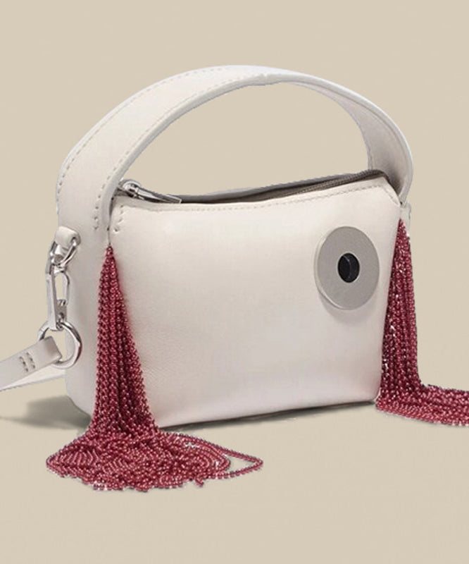 Modern Black Tasseled Faux Leather Versatile CrossBody Bag