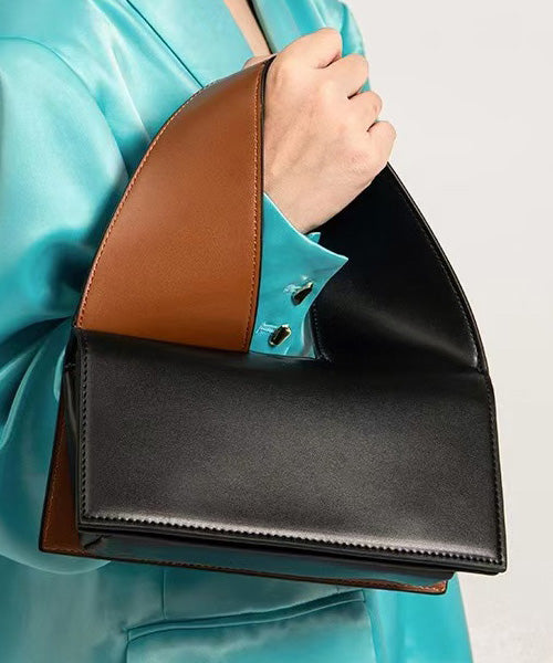 Modern Black Versatile Faux Leather Tote Bag