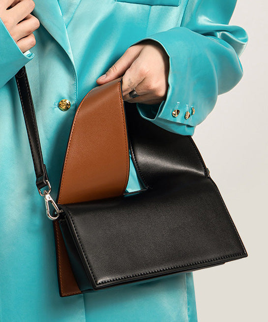 Modern Black Versatile Faux Leather Tote Bag