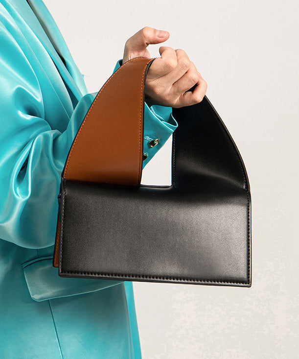 Modern Black Versatile Faux Leather Tote Bag