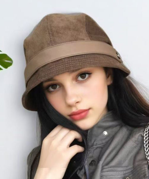 Modern Brown Versatile Corduroy Bucket Hat