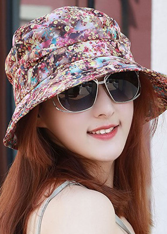 Modern Coffee Print Patchwork Floppy Sun Hat