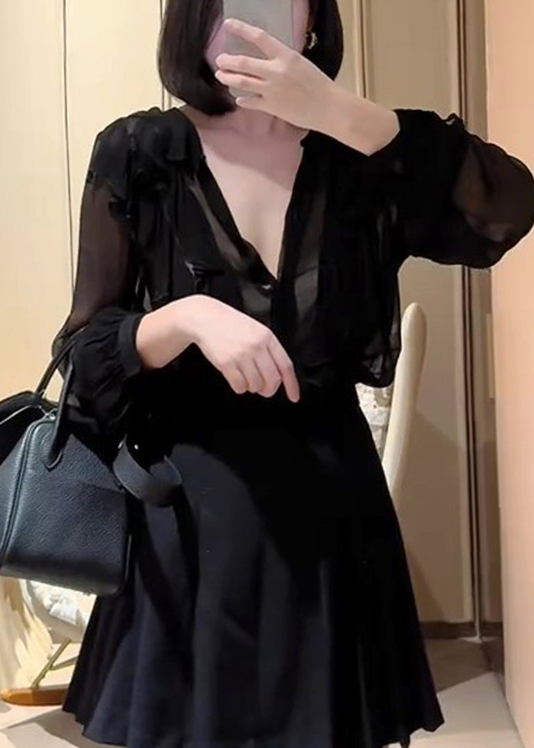 Modern Fluorescent Green Ruffled Chiffon UPF 50+ Top Fall