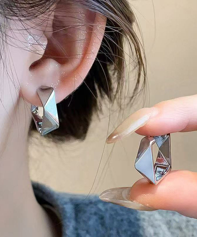 Modern Gold Asymmetric Geometric Alloy Stud Earrings