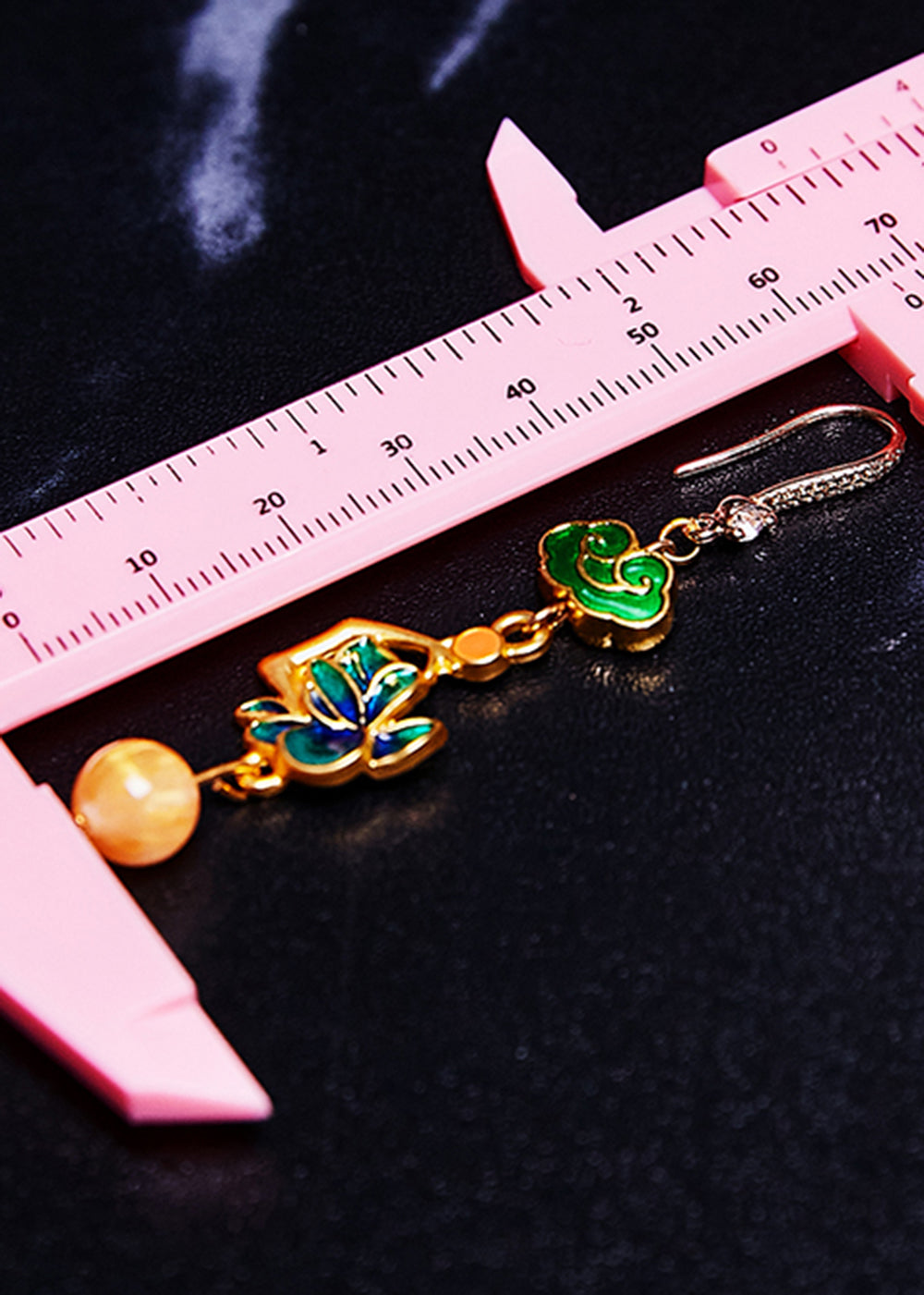 Modern Green Gilding Fine Beeswax Drop Earrings