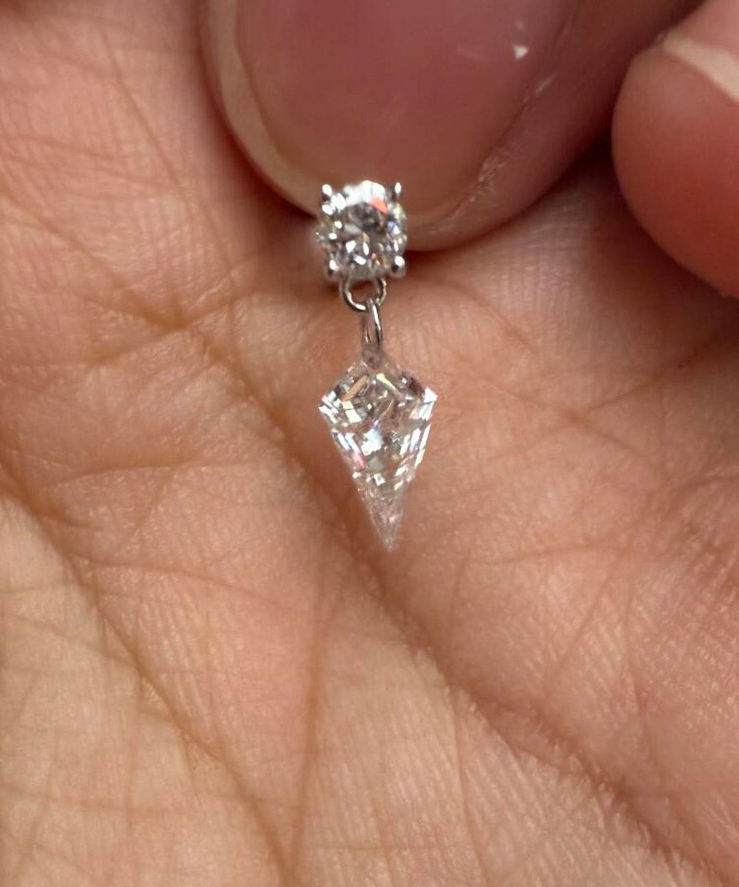 Modern Nude Sterling Silver Zircon Water Drop Tassel Drop Earrings