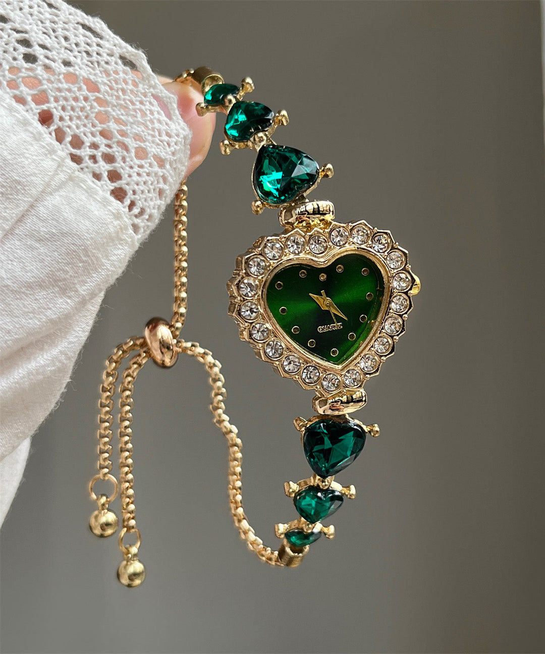 Modern Pink Alloy Love Zircon Crystal Watches