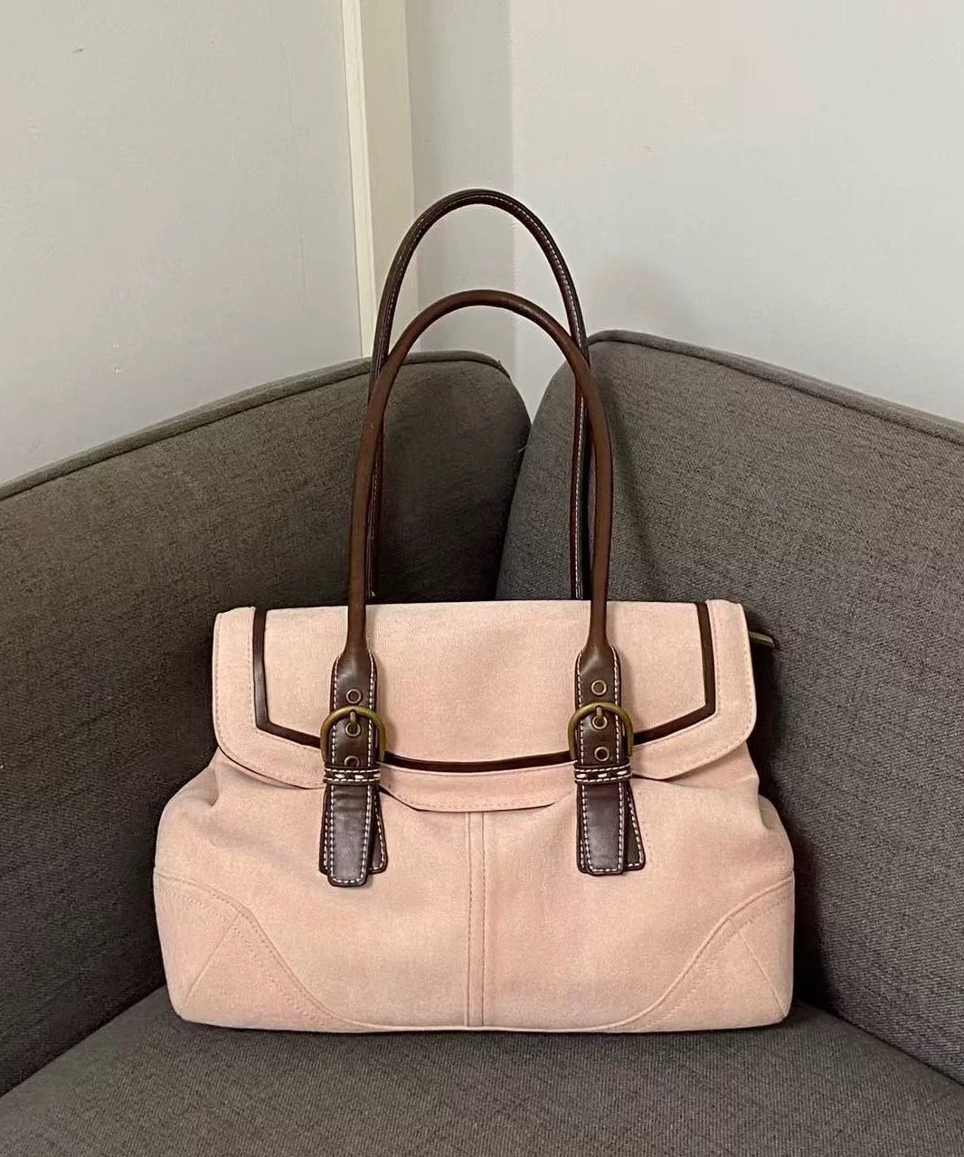 Modern Pink Solid Durable Faux Leather Shoulder Bags