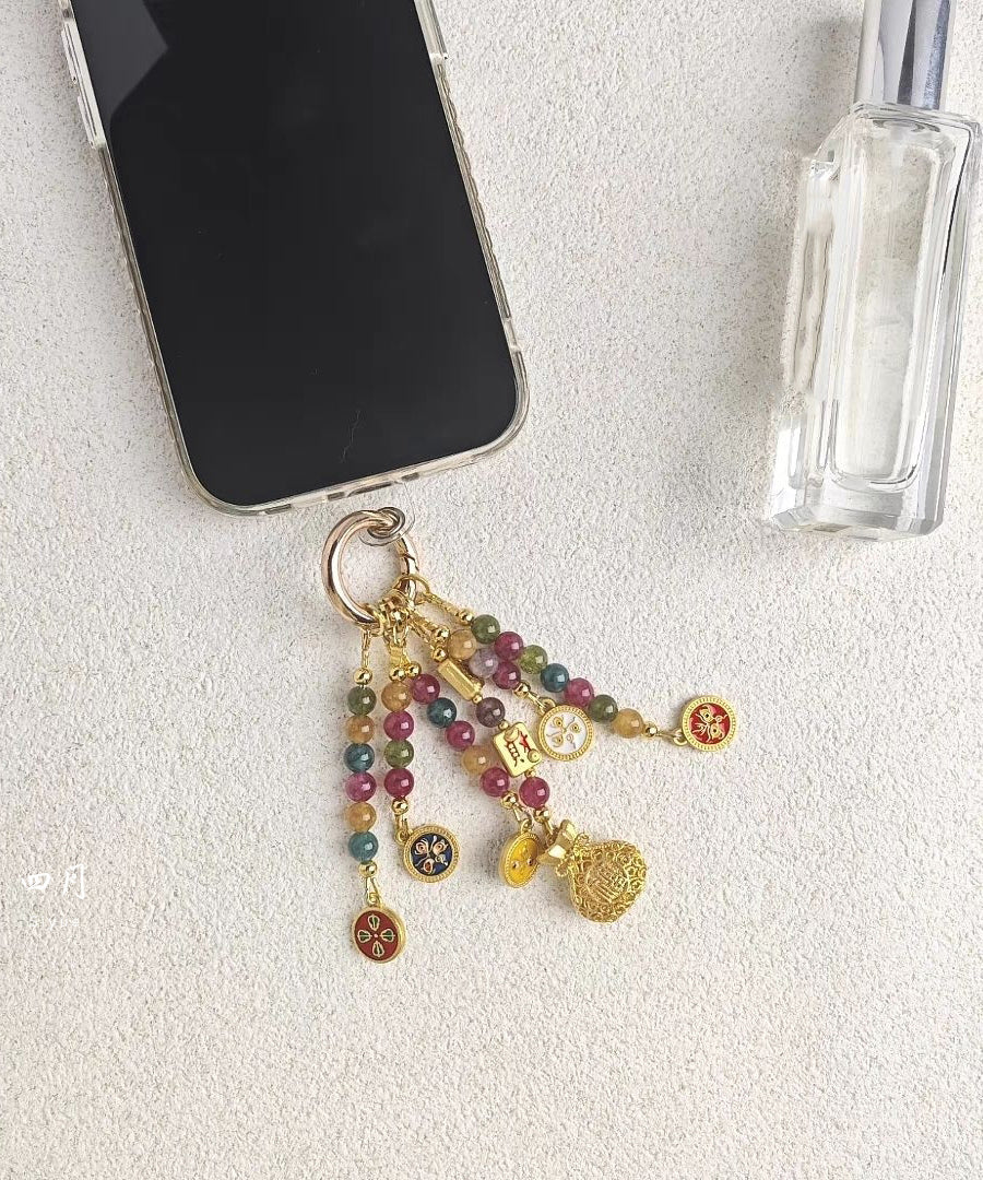 Modern Rainbow Copper Overgild Tassel Phone Chains