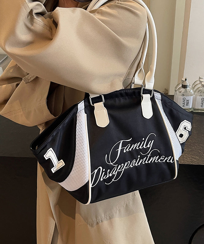 Modern Red Letter Patchwork Large Capacity Nylon Shoulder Bags