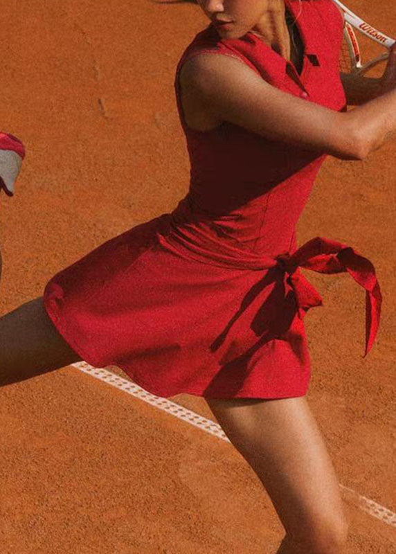 Modern Red Peter Pan Collar Tennis Dresses Summer