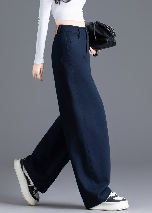 Modern Red Pockets High Waist Denim Pants Spring
