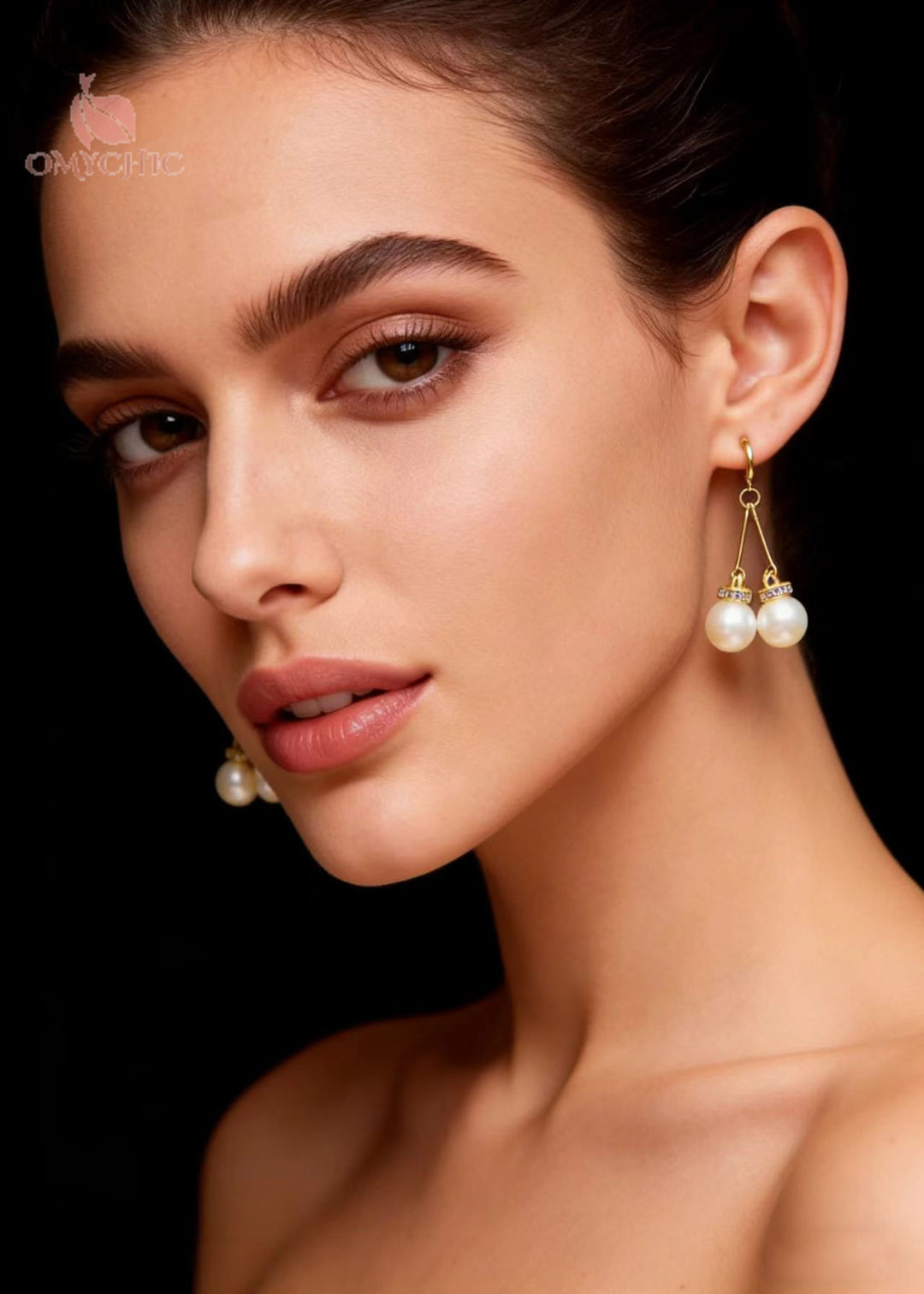 Modern White Pearl Zircon Drop Earrings