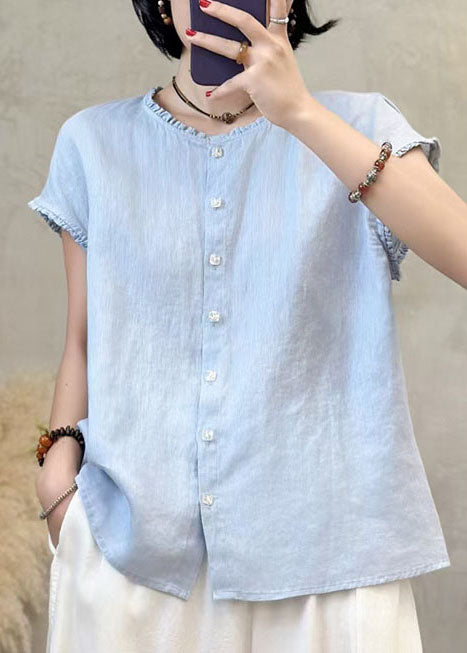 Modern Yellow Ruffled Oversized Linen Tank Tops Summer
