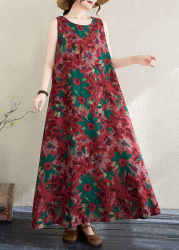 Mulberry Print Cotton Party Dress Exra Large Hem Sleeveless