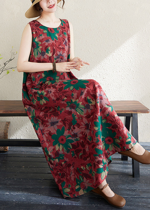 Mulberry Print Cotton Party Dress Exra Large Hem Sleeveless