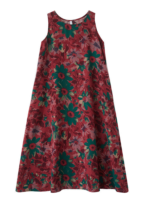 Mulberry Print Cotton Party Dress Exra Large Hem Sleeveless