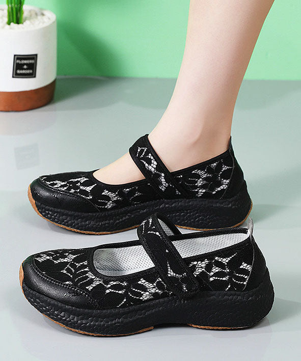 Multicolor Flats Platform Cotton Fabric Comfy Splicing Buckle Strap