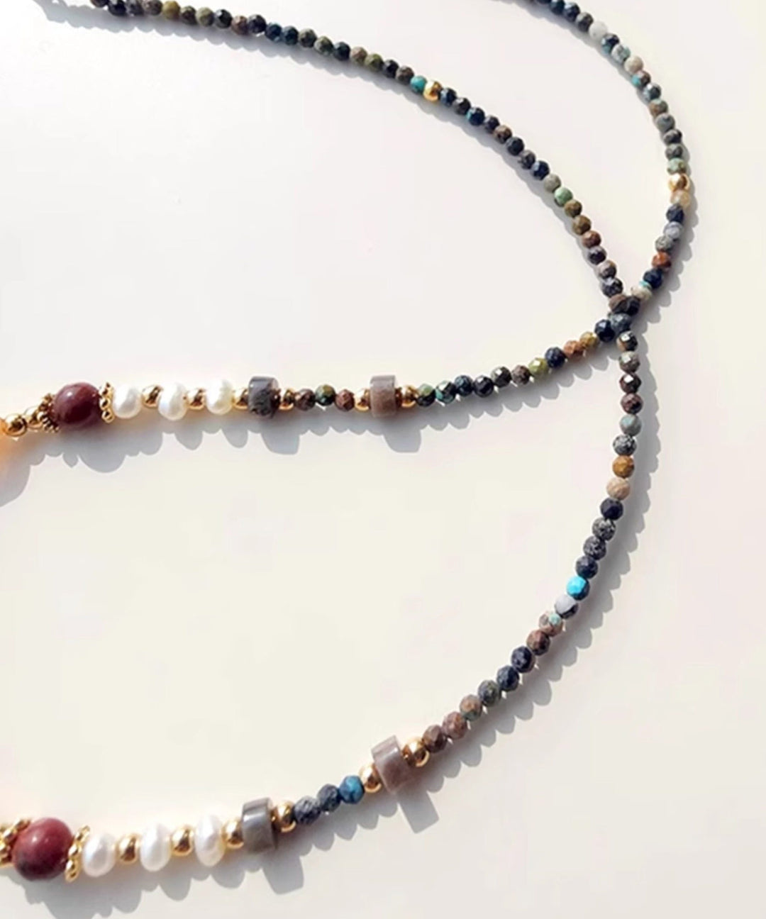 Natural Multicolour Gem Stone Gratuated Bead Necklace