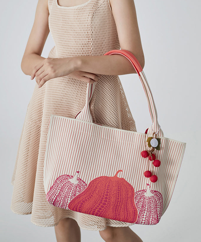 Natural Pink Jacquard Solid Durable Cotton Women Handbags