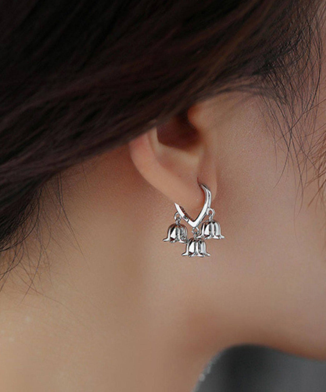 New 925 Silver Tulip Flower Ear Buckle - Omychic