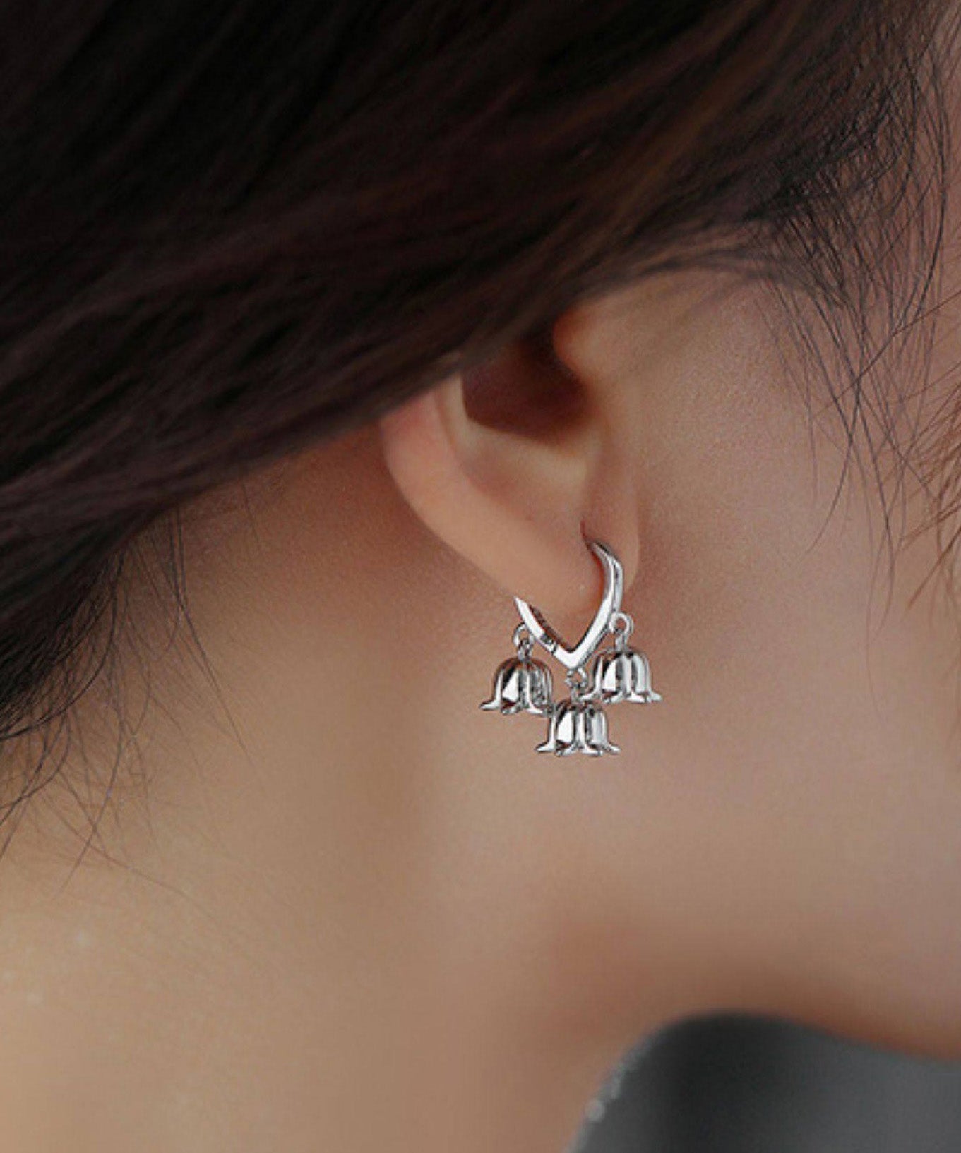 New 925 Silver Tulip Flower Ear Buckle - Omychic