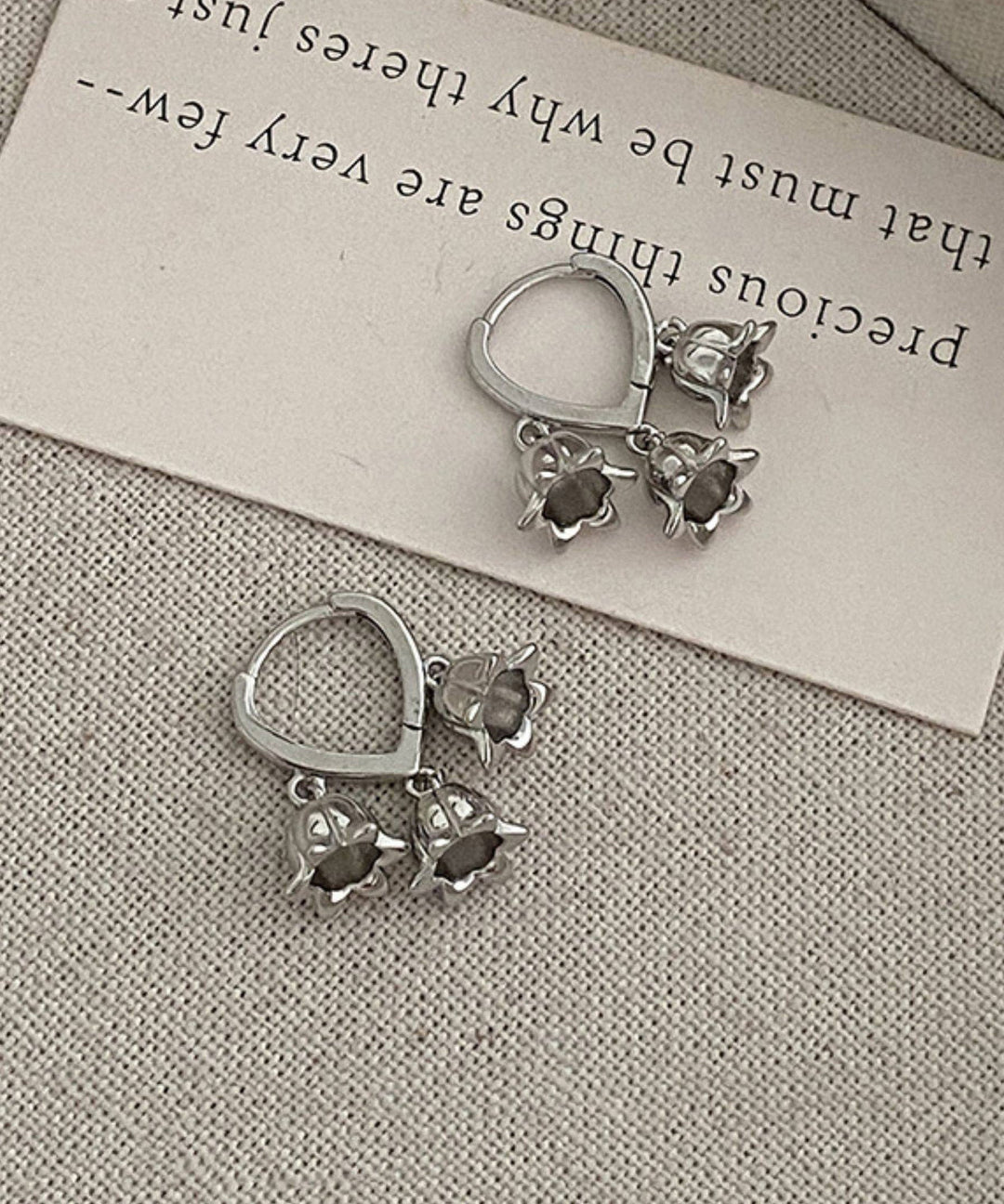 New 925 Silver Tulip Flower Ear Buckle - Omychic