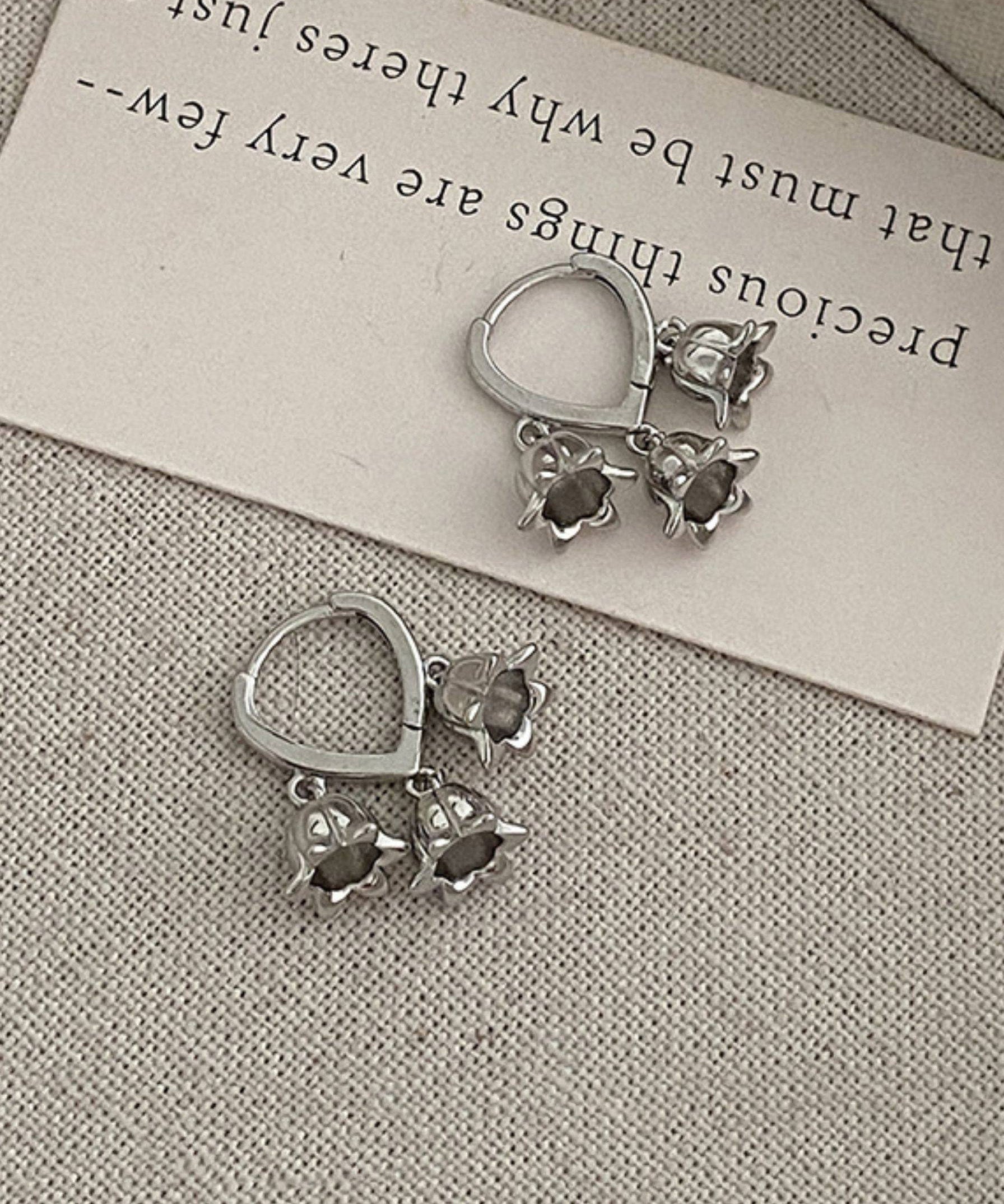 New 925 Silver Tulip Flower Ear Buckle - Omychic