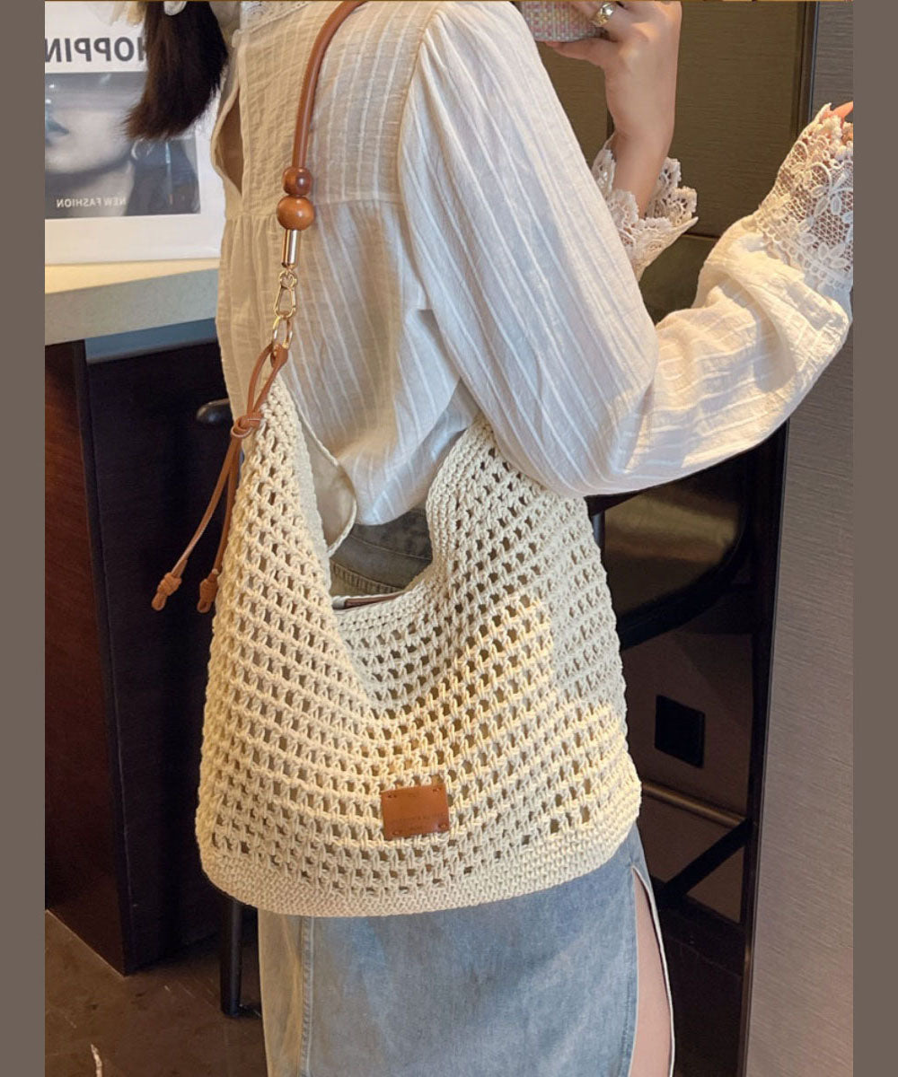 New Apricot Large Capacity Straw Woven Shoulder Bag