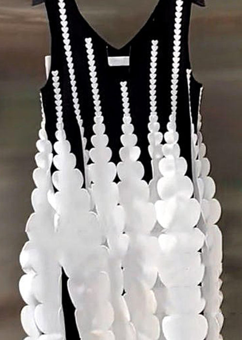 New Black Original Design Patchwork Dress Sleeveless