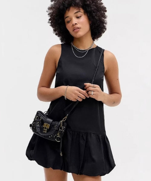 New Black Rivet Faux Leather Stylish Phone Bag