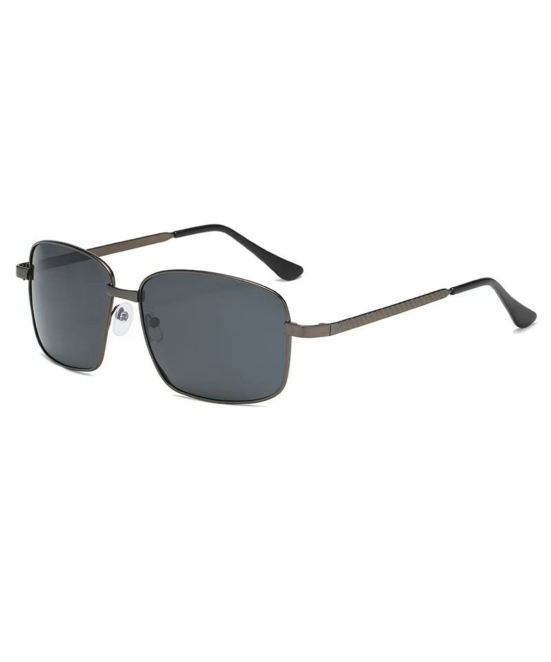 New Black Square Men's Polarized Metal Sunglasses