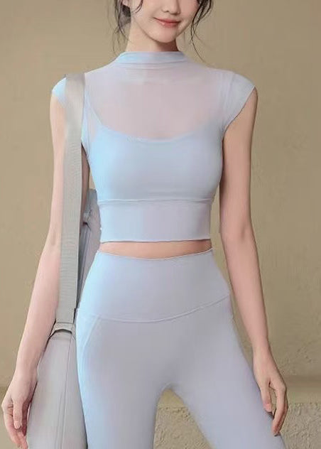 New Blue Stand Collar Gymshark Sports Bra