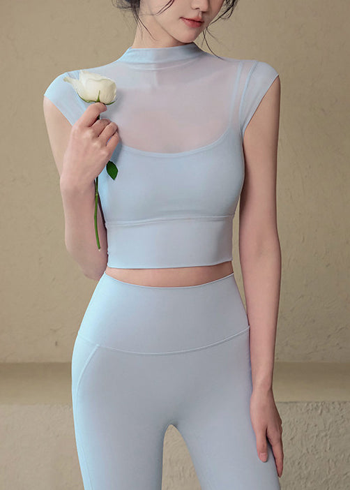 New Blue Stand Collar Gymshark Sports Bra