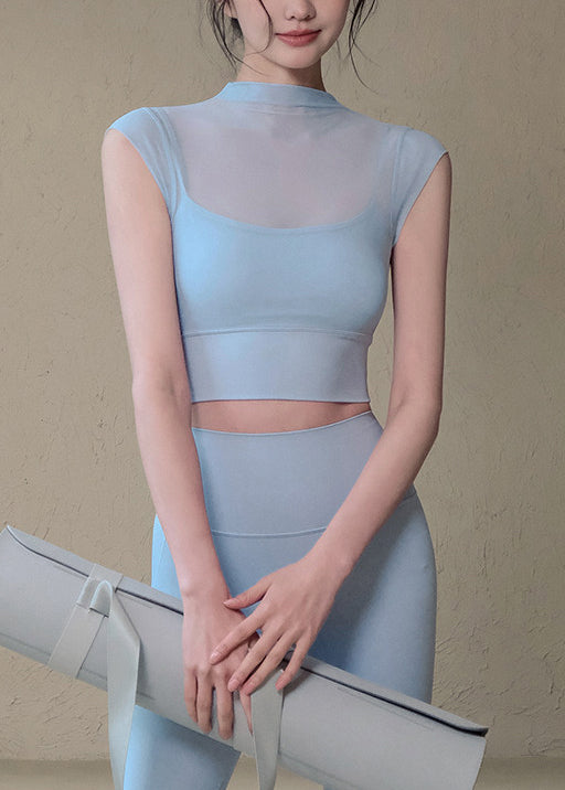 New Blue Stand Collar Gymshark Sports Bra