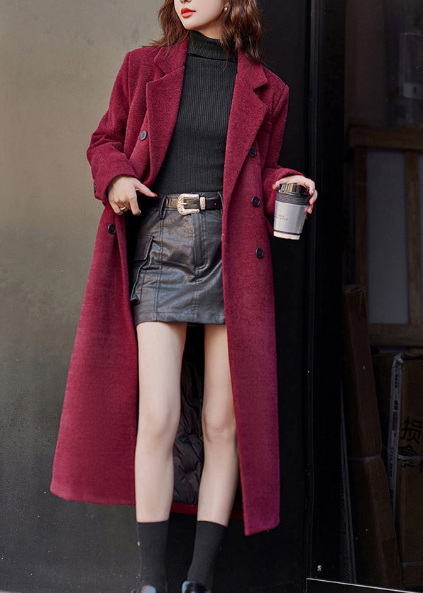 New Brick Red Peter Pan Collar Duck Down Winter Woolen Coats Winter