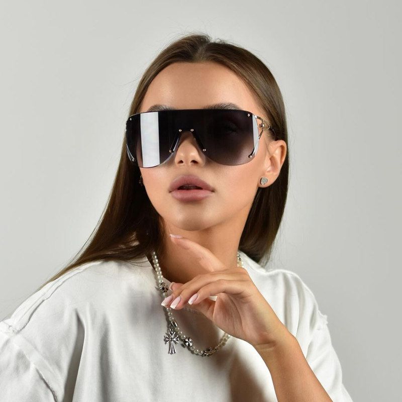 New Brown Frameless Square Outdoor Sunscreen Sunglasses