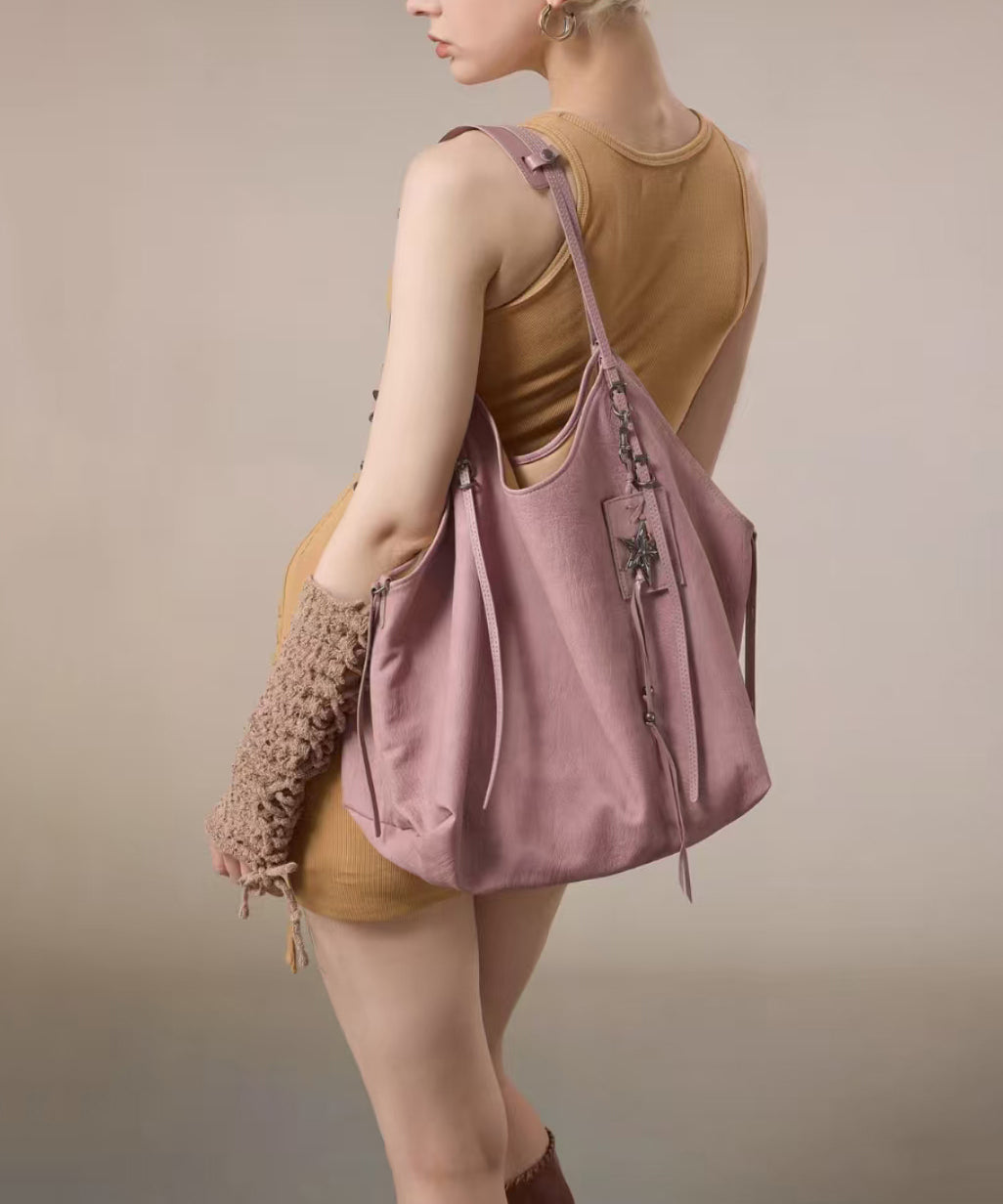 New Casual Brown Large Capacity Faux Leather Satchel Handbag