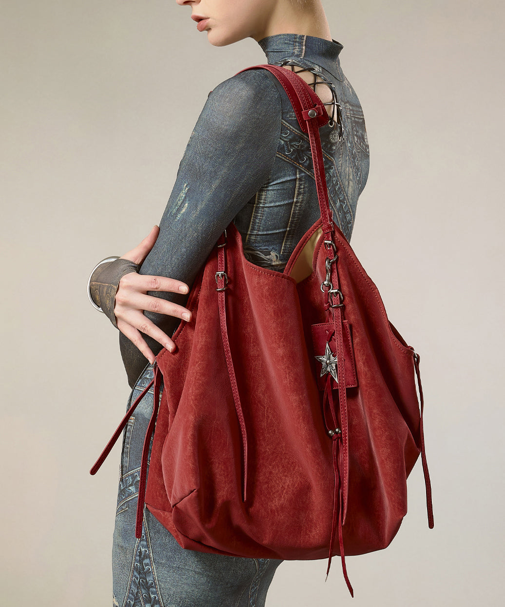 New Casual Brown Large Capacity Faux Leather Satchel Handbag