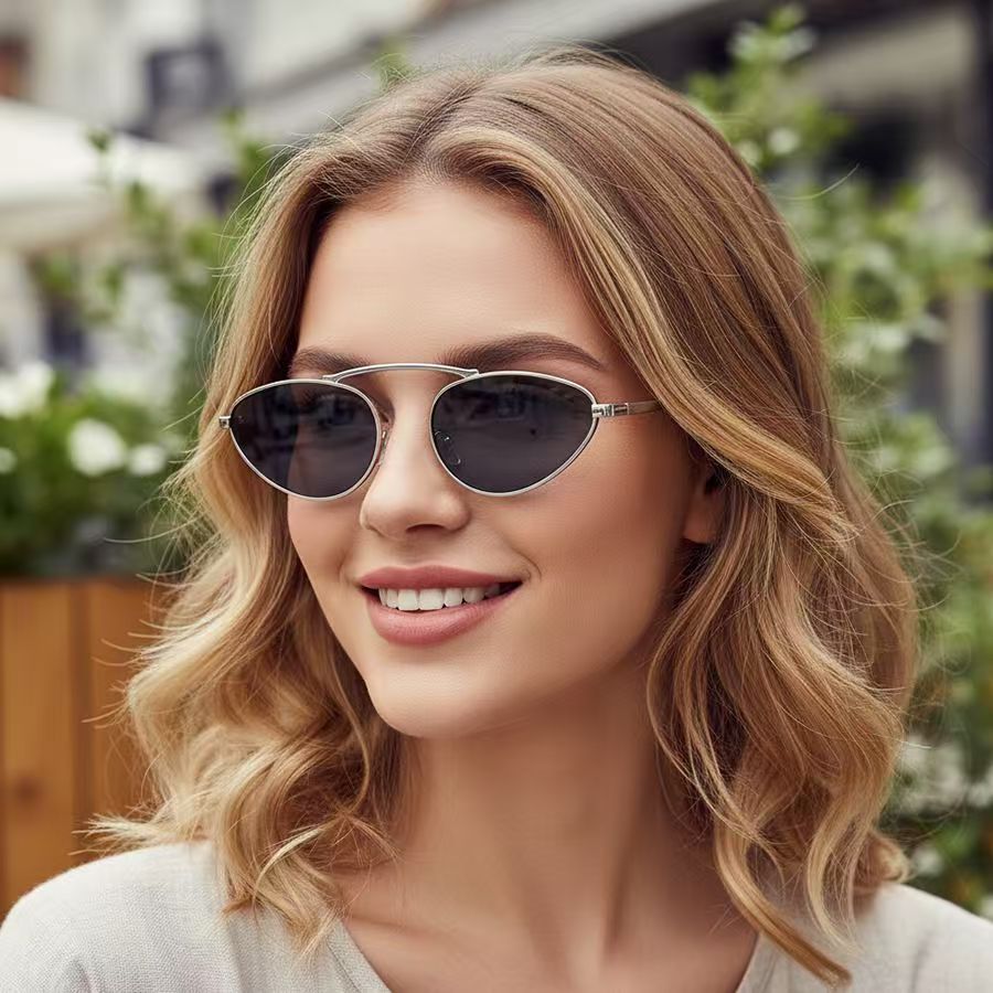 New Chic Silver Metal Versatile Sunglasses
