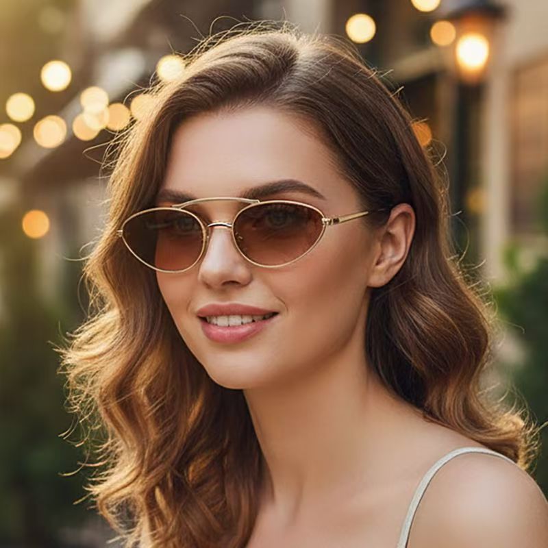 New Chic Silver Metal Versatile Sunglasses