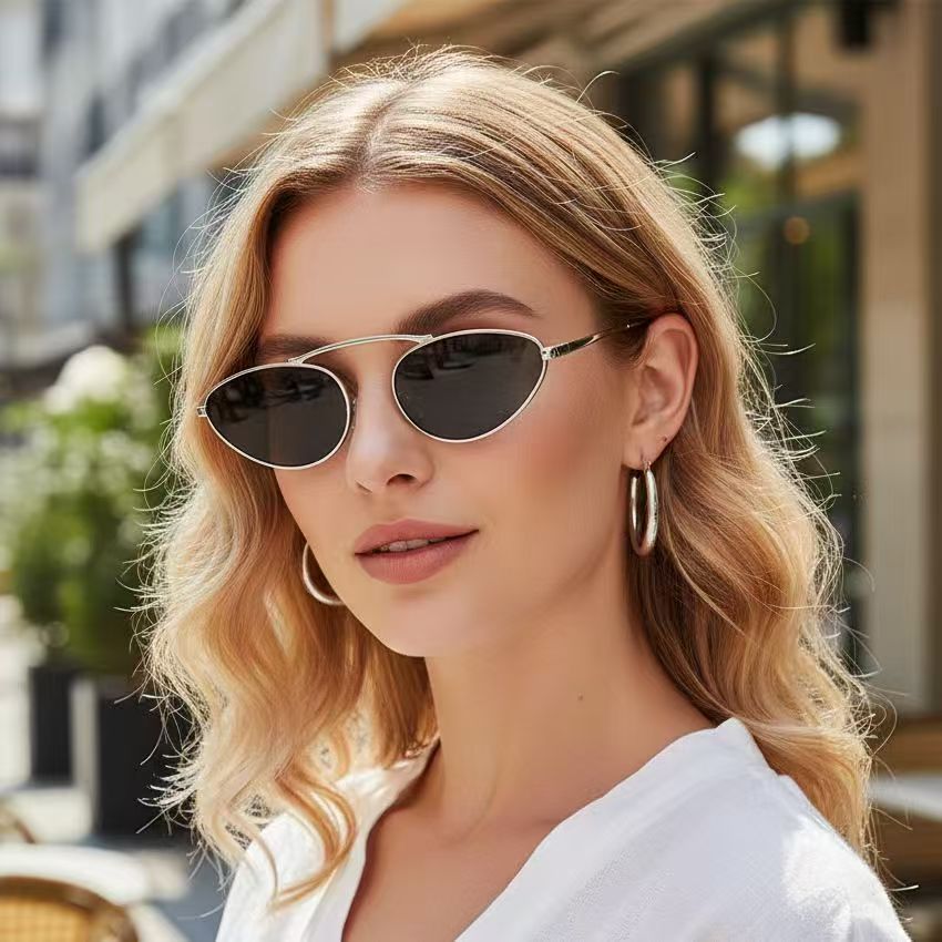 New Chic Silver Metal Versatile Sunglasses