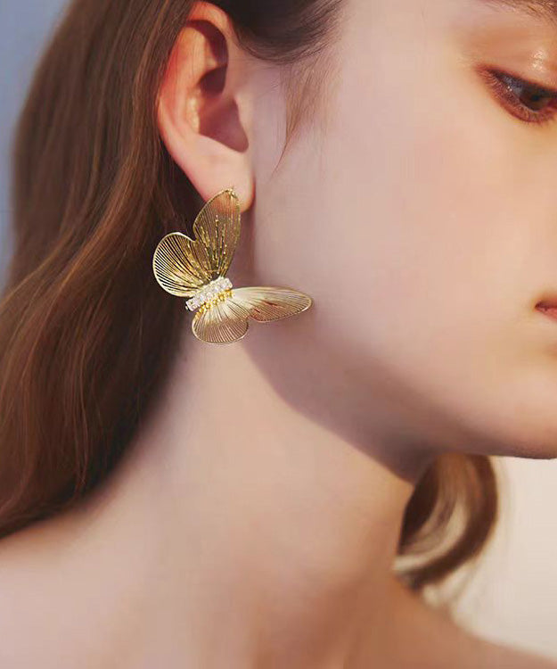 New Chinese Style Butterfly Metal Stud Earrings