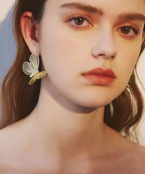 New Chinese Style Butterfly Metal Stud Earrings